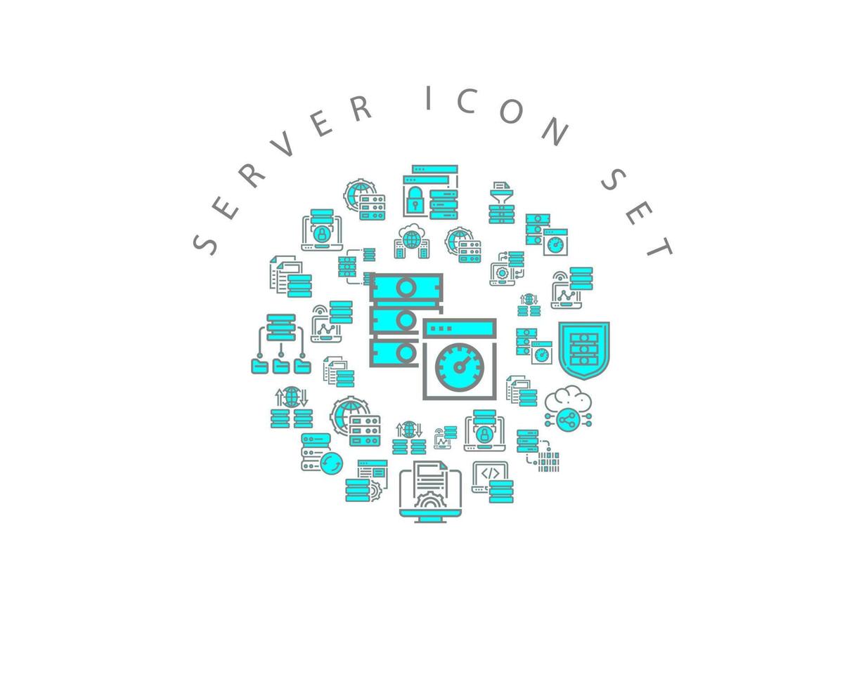 Server icon set design on white background vector