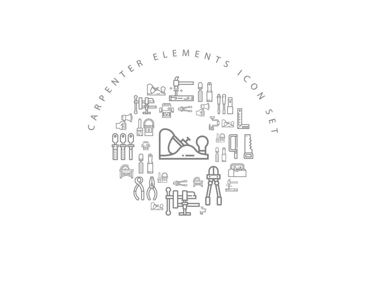 Carpenter icon set design on white background vector