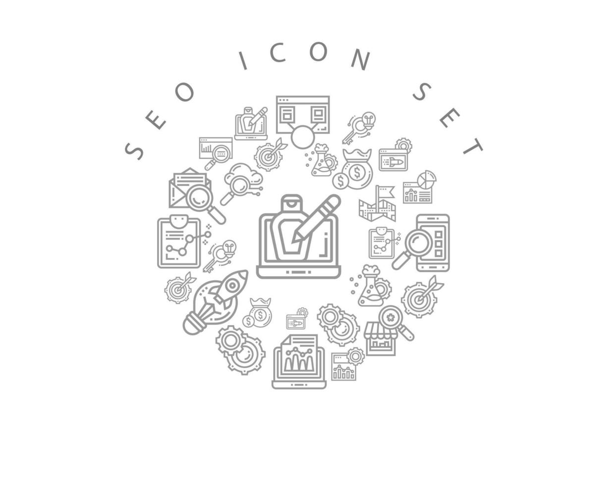 Seo icon set design on white background. vector