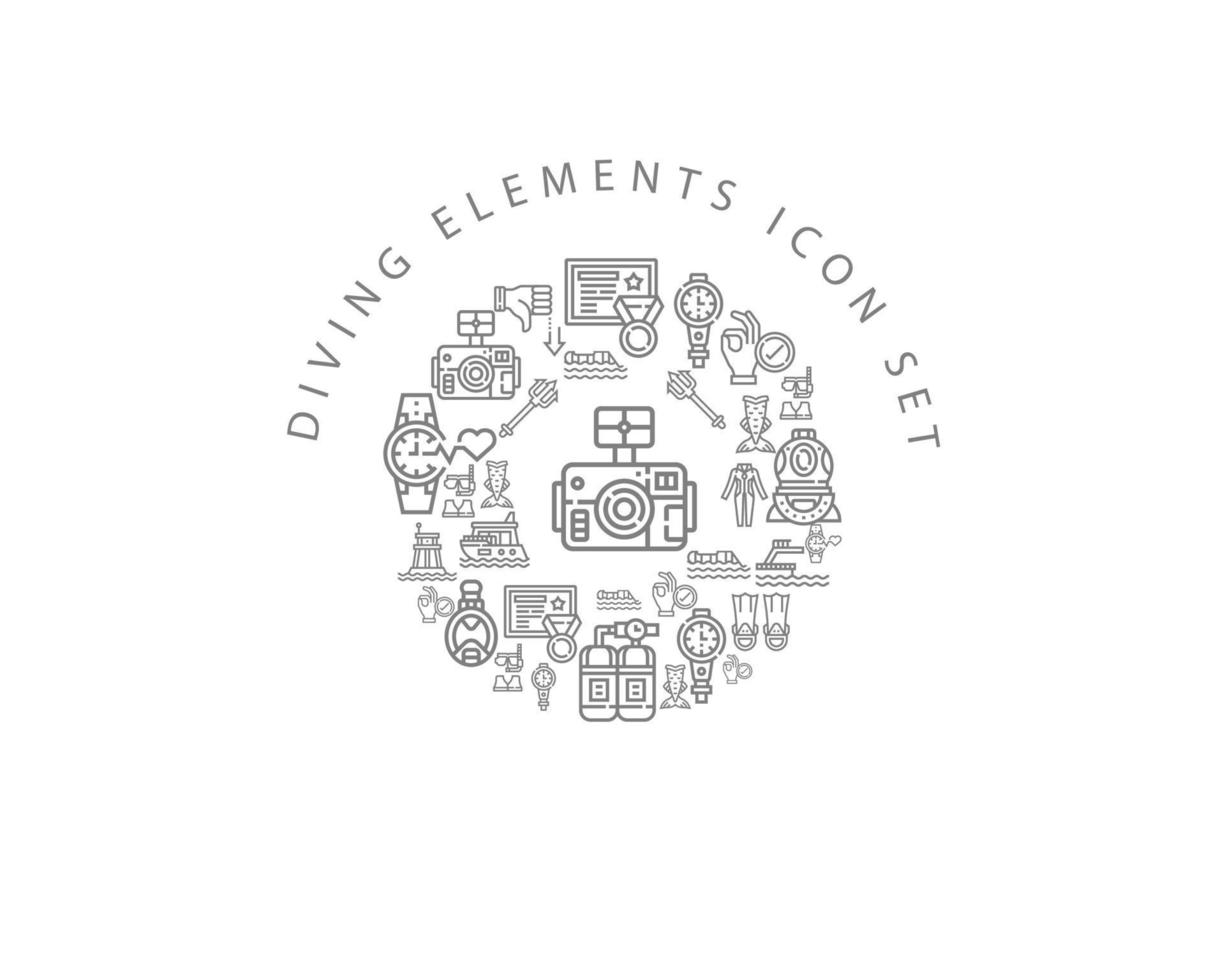 Diving icon set design on white background vector