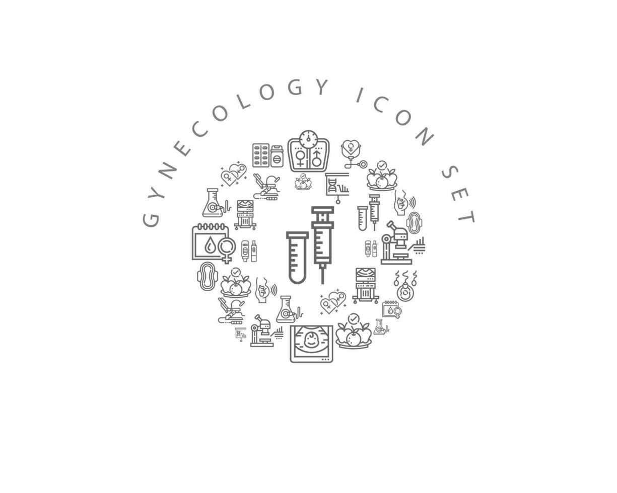 Gynecology elements icon set design on white background vector