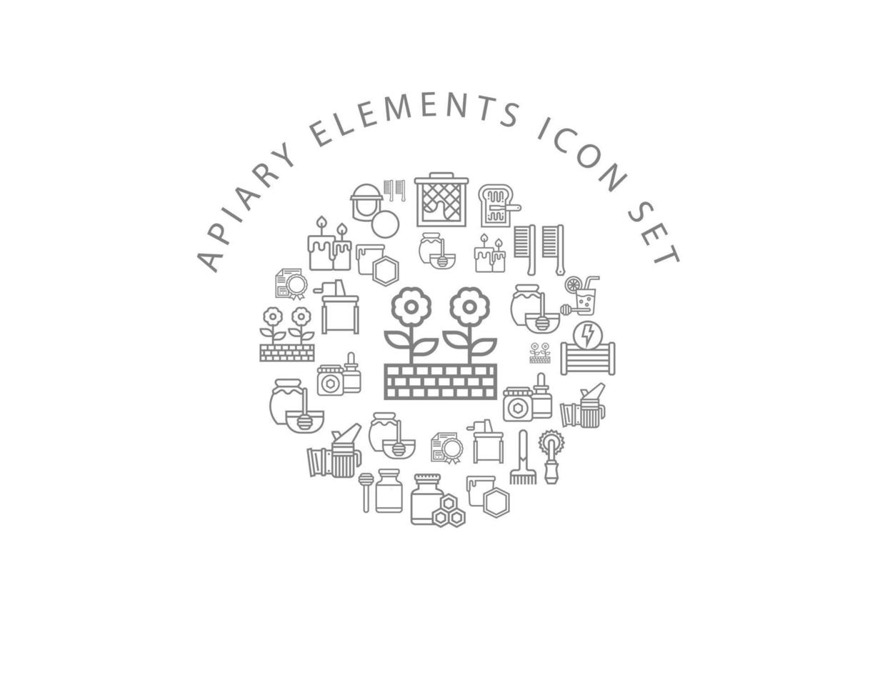 Apiary elements icon set design on white background vector