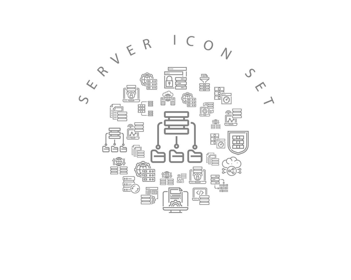 Server icon set design on white background vector