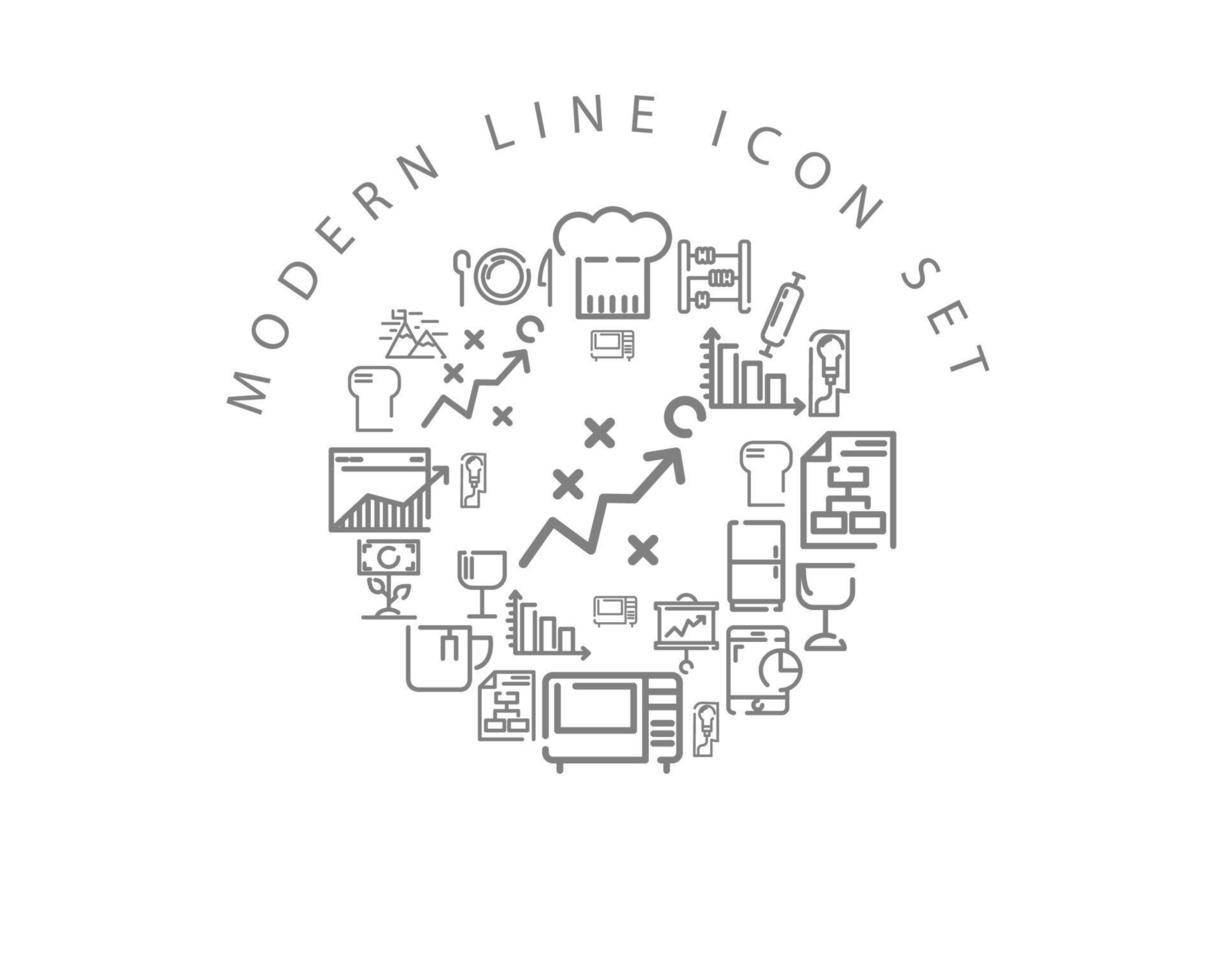Modern line icon set design on white background icon set design on white background vector