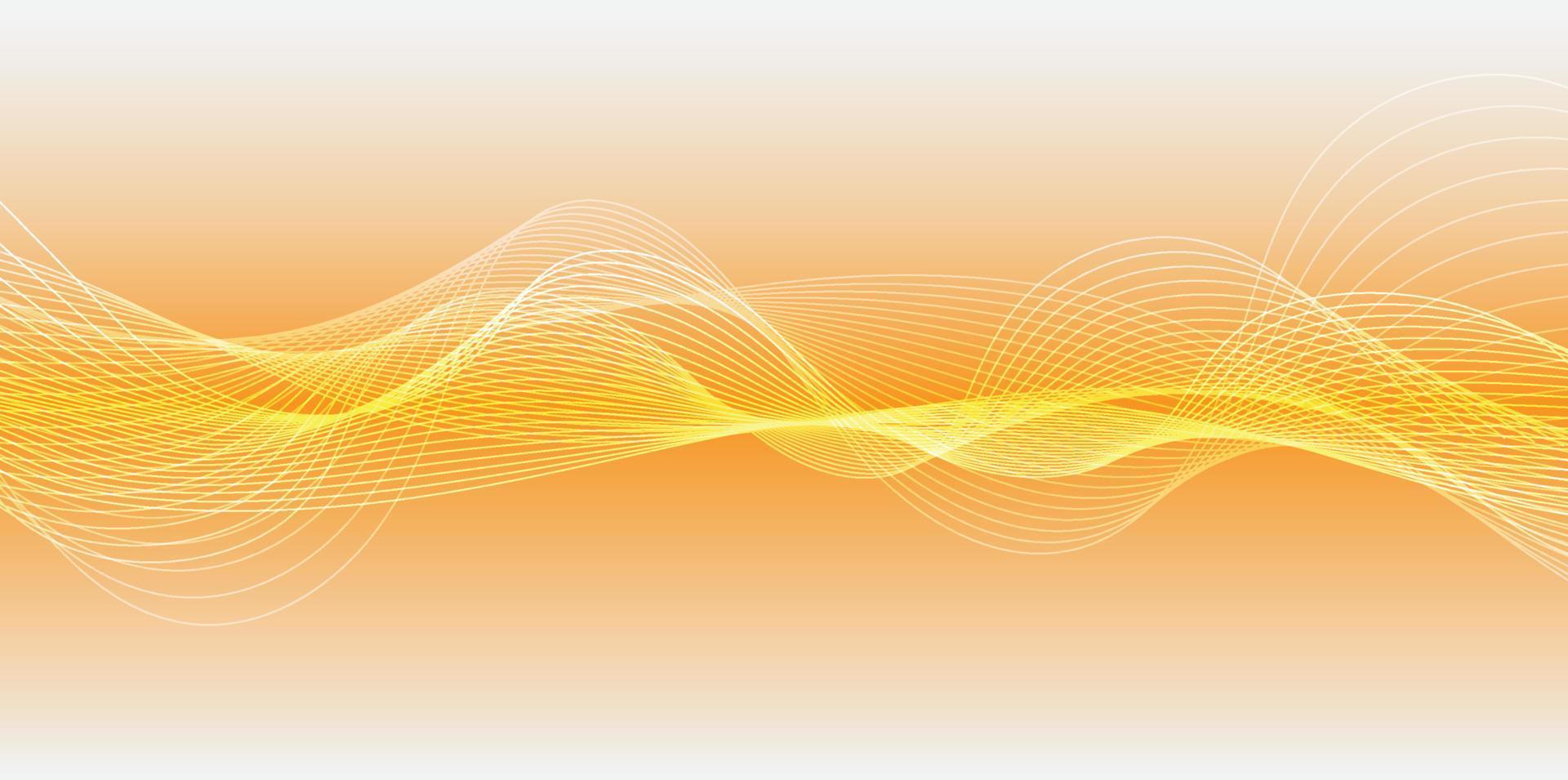 Abstract yellow wavy with blurred light curved line background. vector