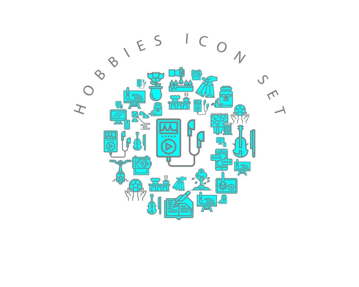 Hobbies icon set design on white background vector