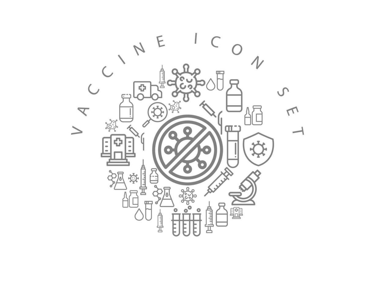 vaccine icon set design on white background vector