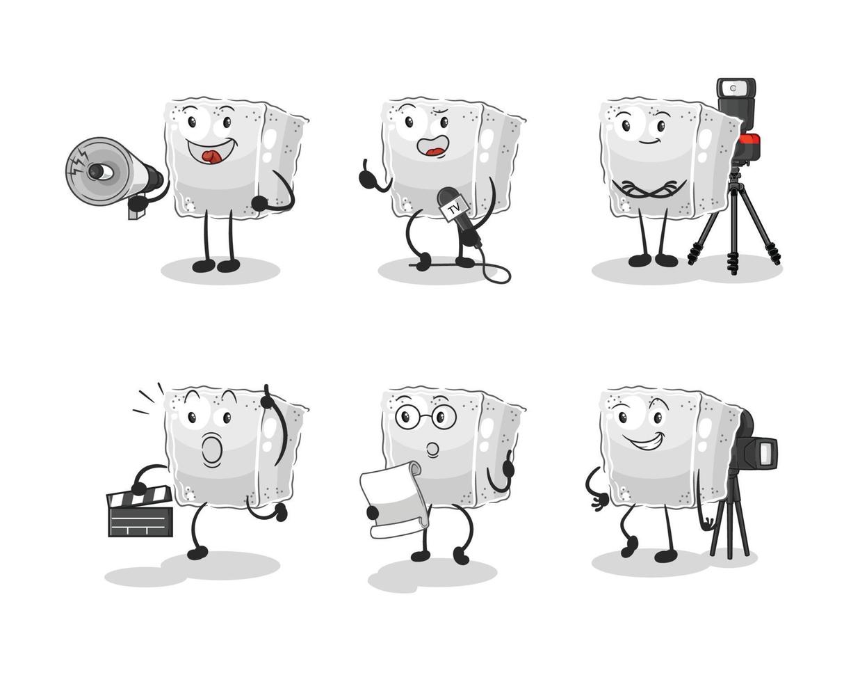 sugar cube cartoon vector