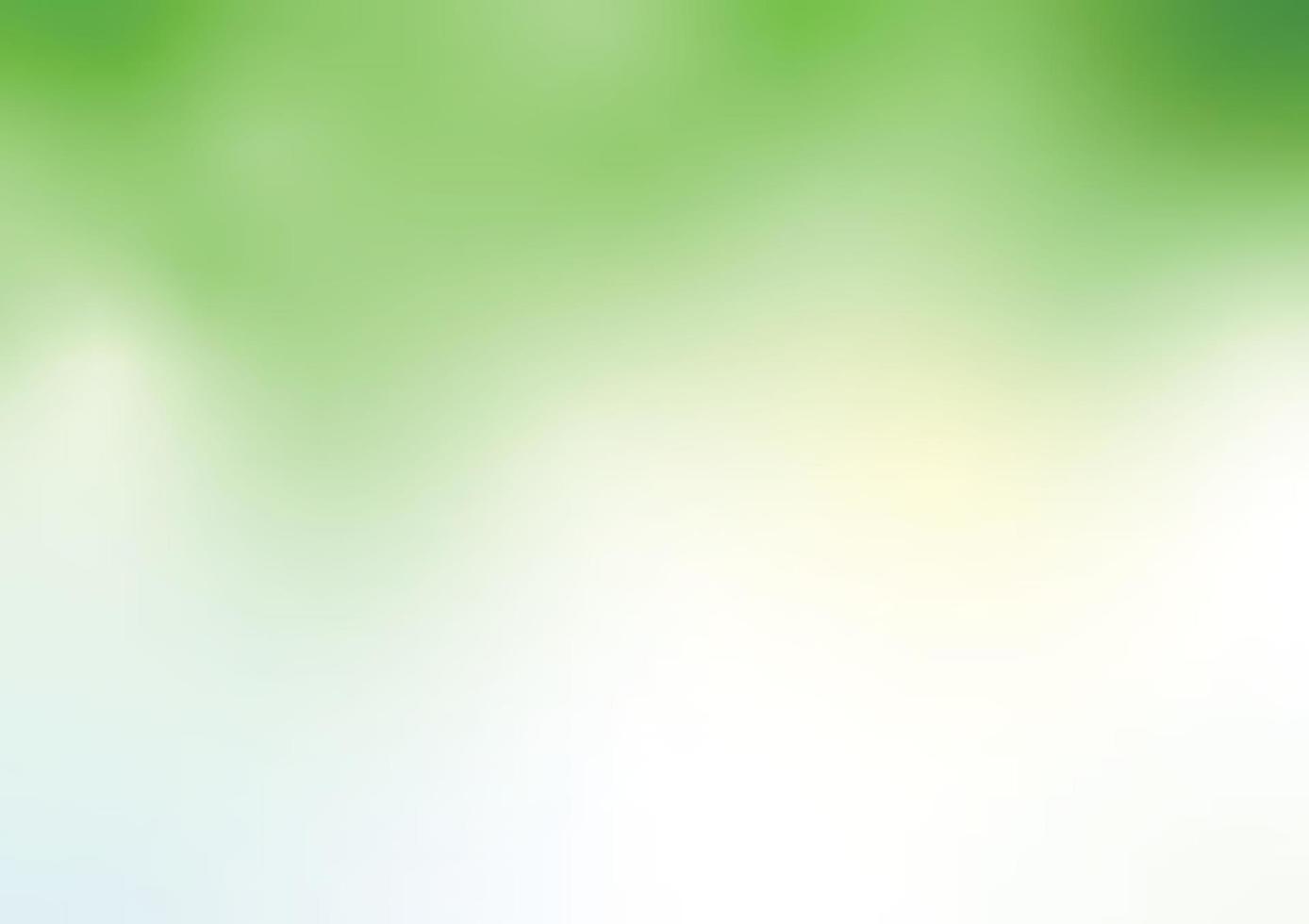 Vector illustration nature gradient background with bright sunlight. Abstract green blurred background. Ecology concept for your graphic design, banner or poster.