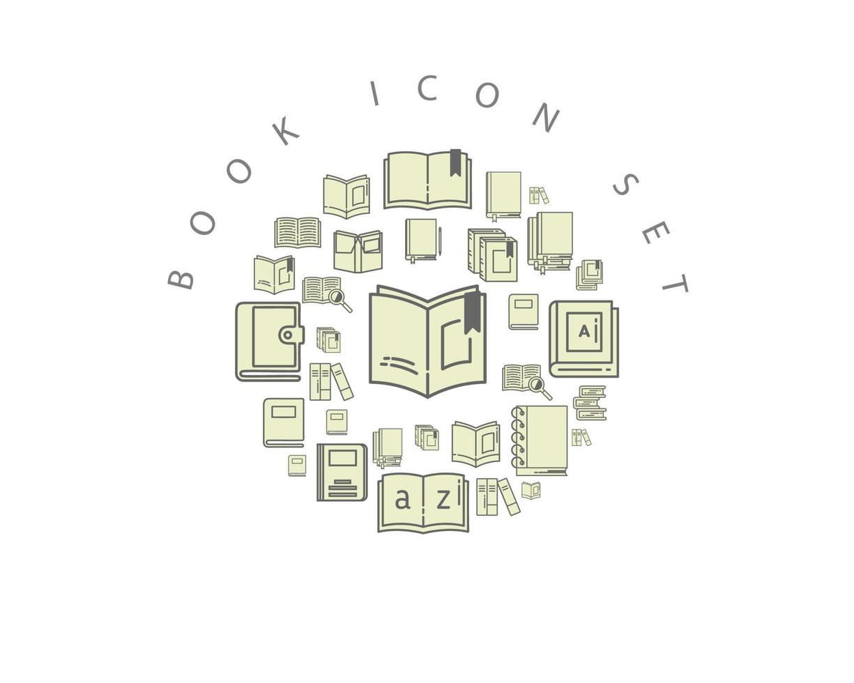 Book icon set design on white background. vector