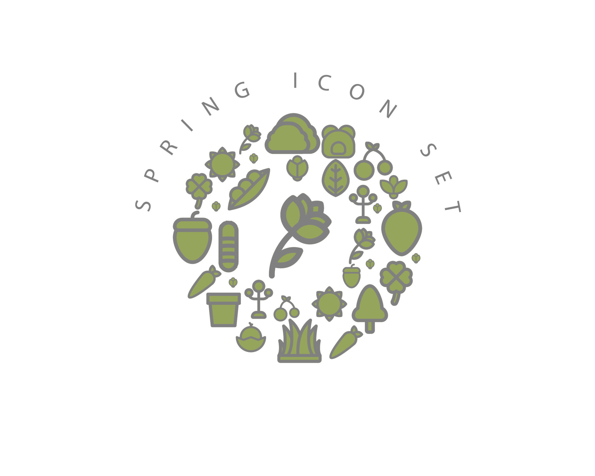 Spring icon set design on white background. 10742730 Vector Art at Vecteezy