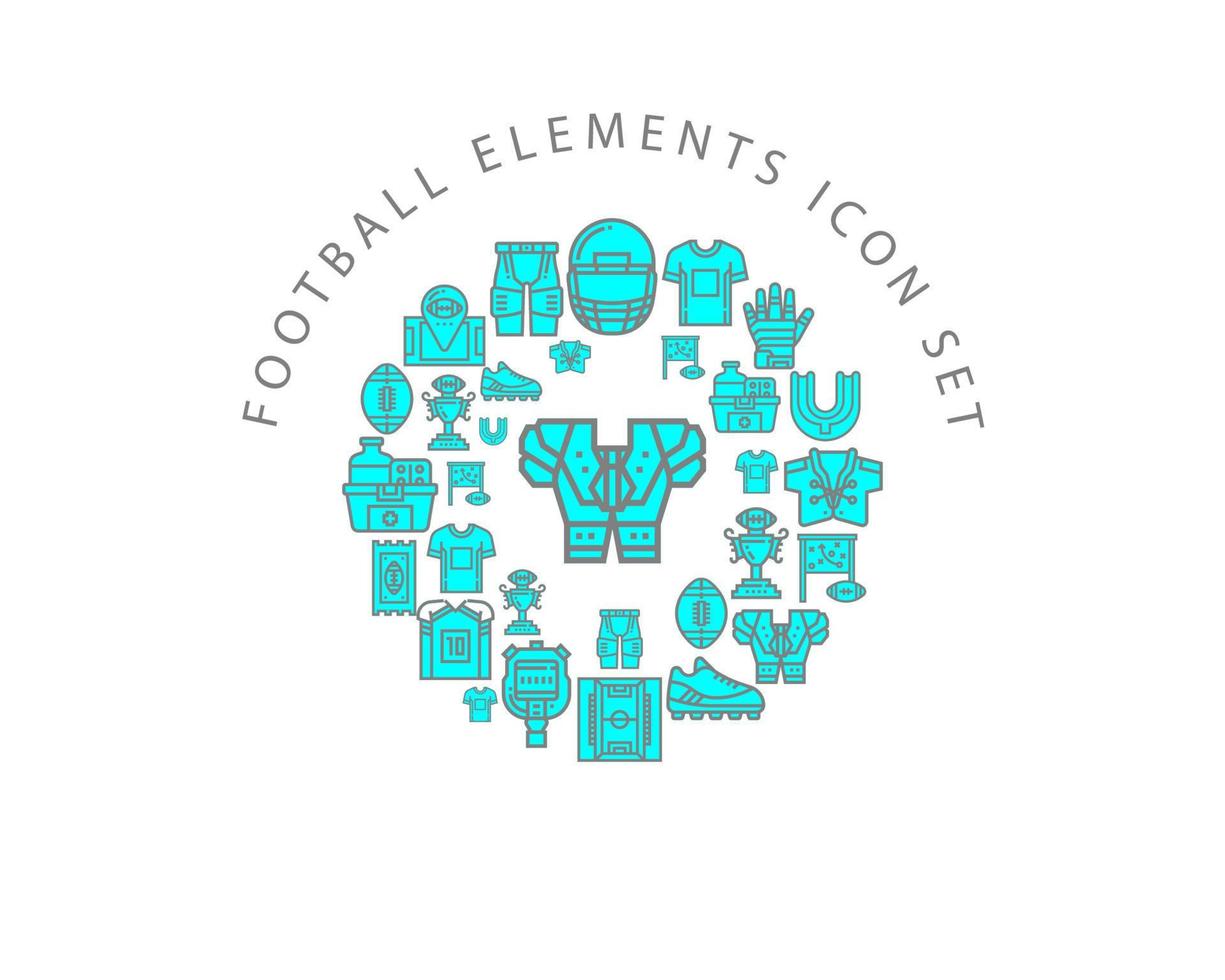 Football elements icon set design on white background vector