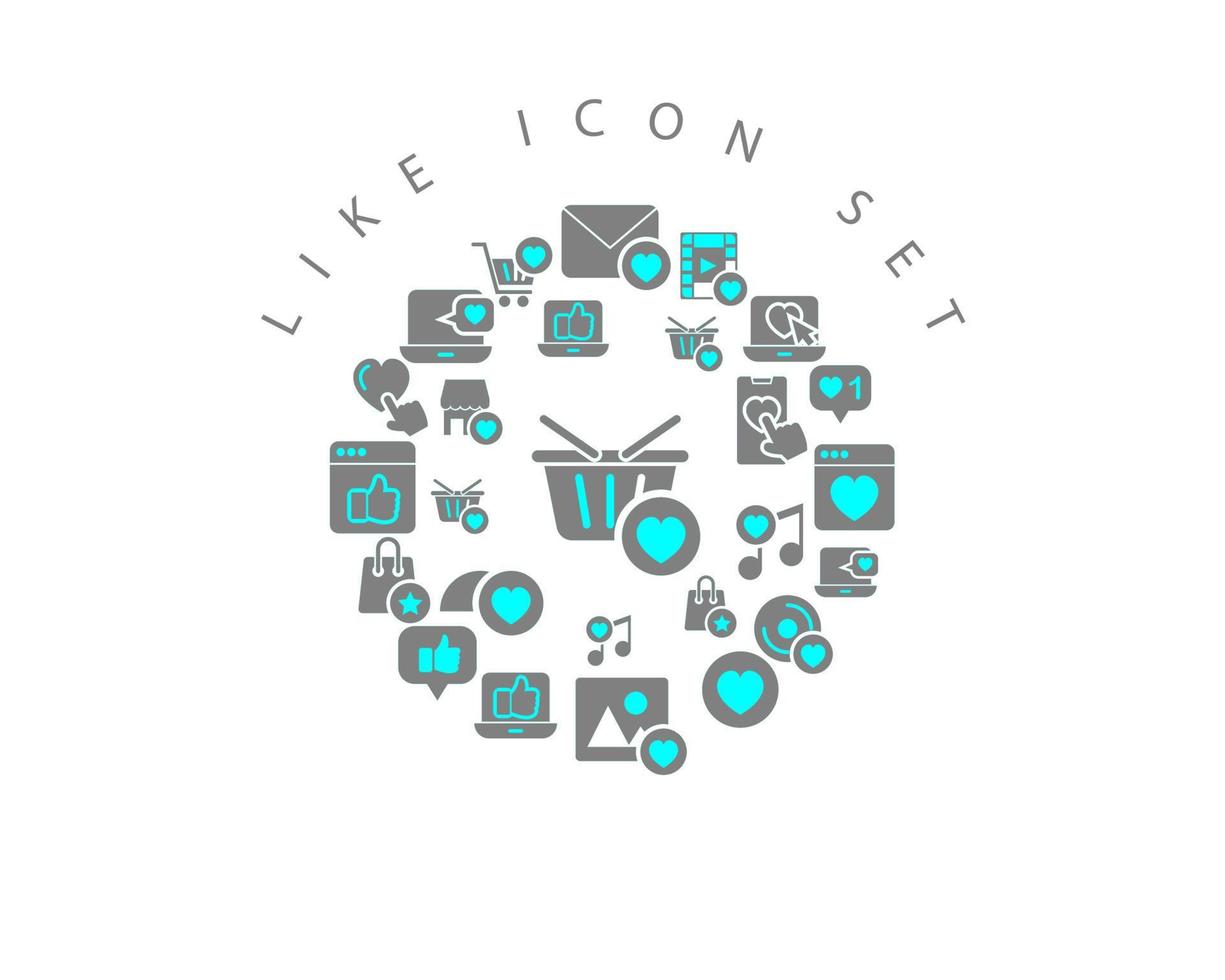 Like icon set design on white background vector