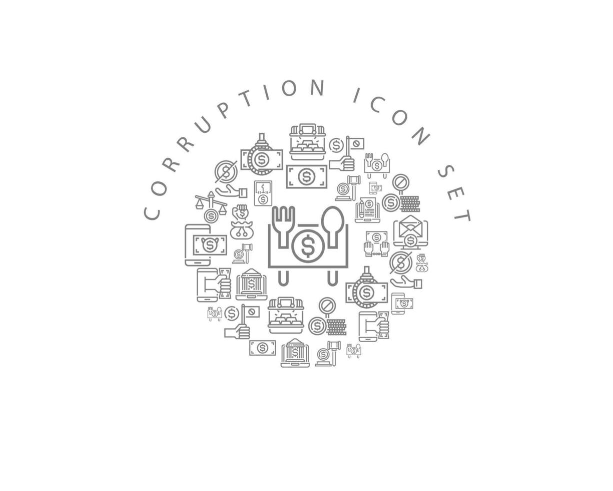 Corruption icon set design on white background vector