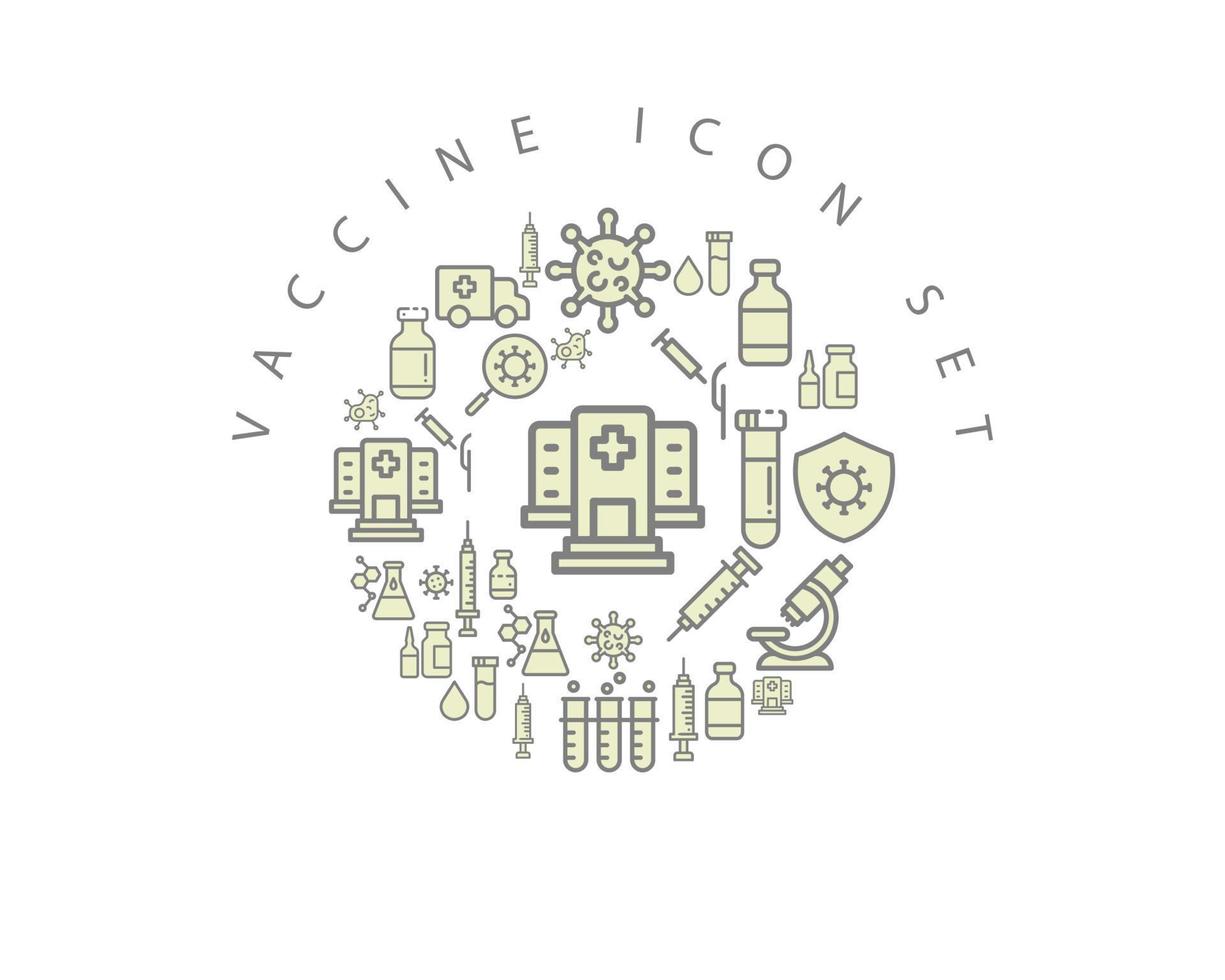 vaccine icon set design on white background vector