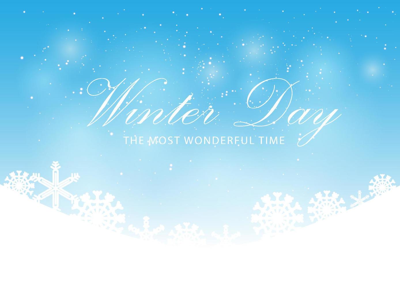 Blue background with white snow vector