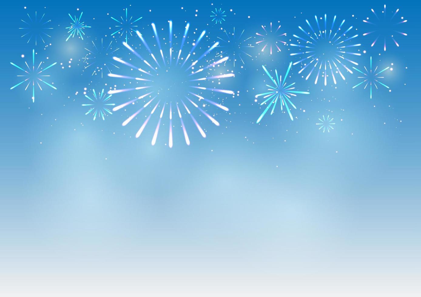 Fireworks and bokeh on New Year's Day and copy space. Holiday Abstract Background Made From Vector