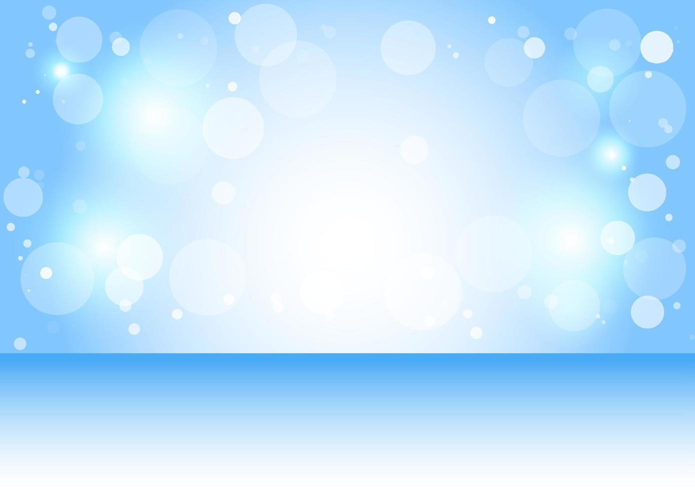 Blue background with white bokeh with festive Christmas and New Year. vector