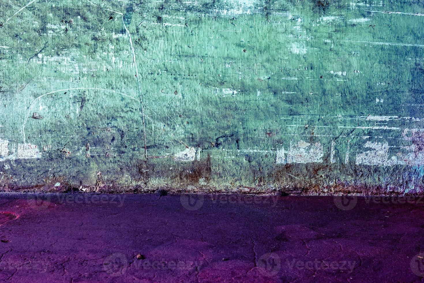 Dirty walls with blue floor,abstract background photo