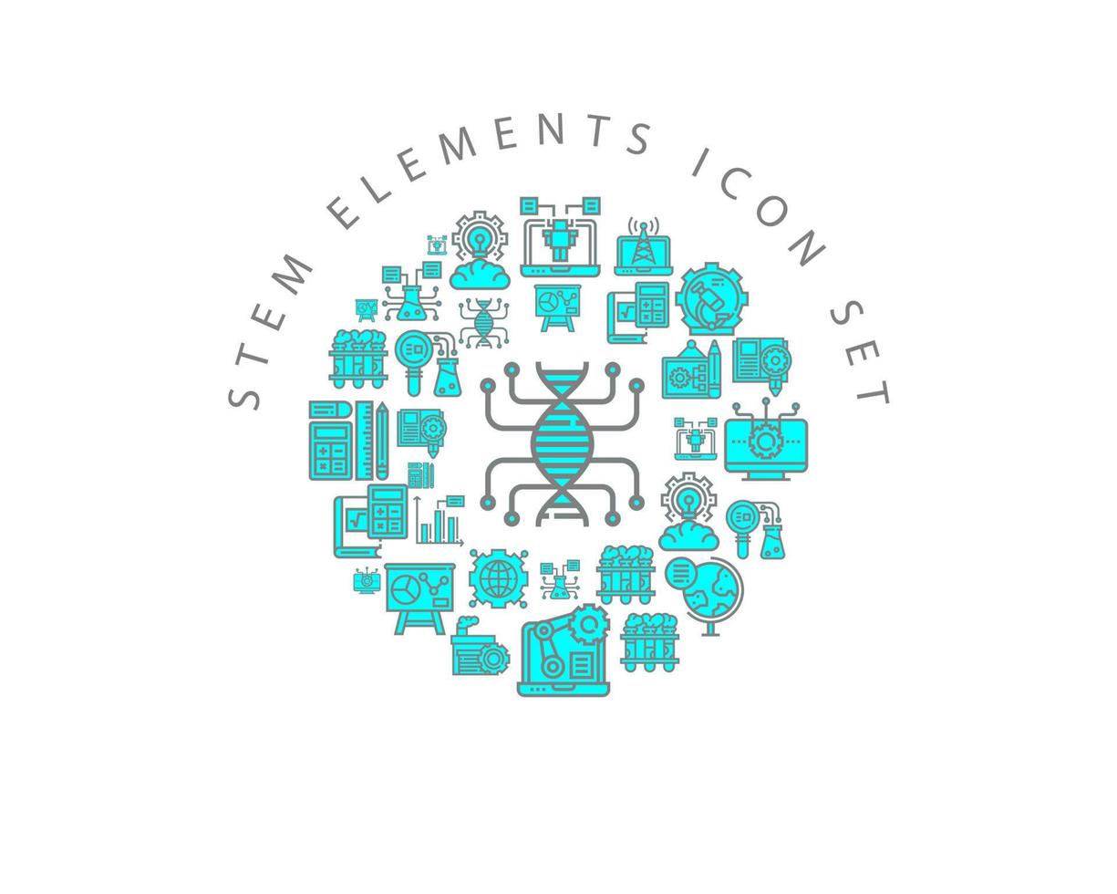 Stem elements icon set design on white background. vector