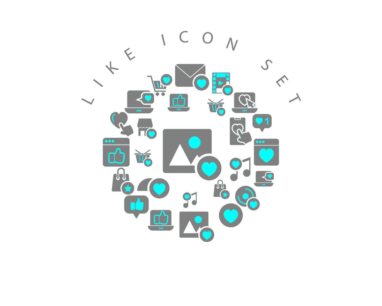 Like icon set design on white background vector
