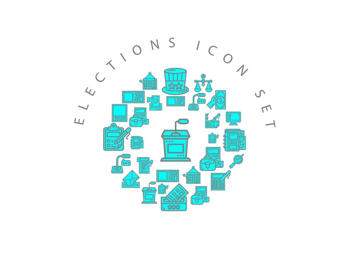 Elections icon set design on white background. vector