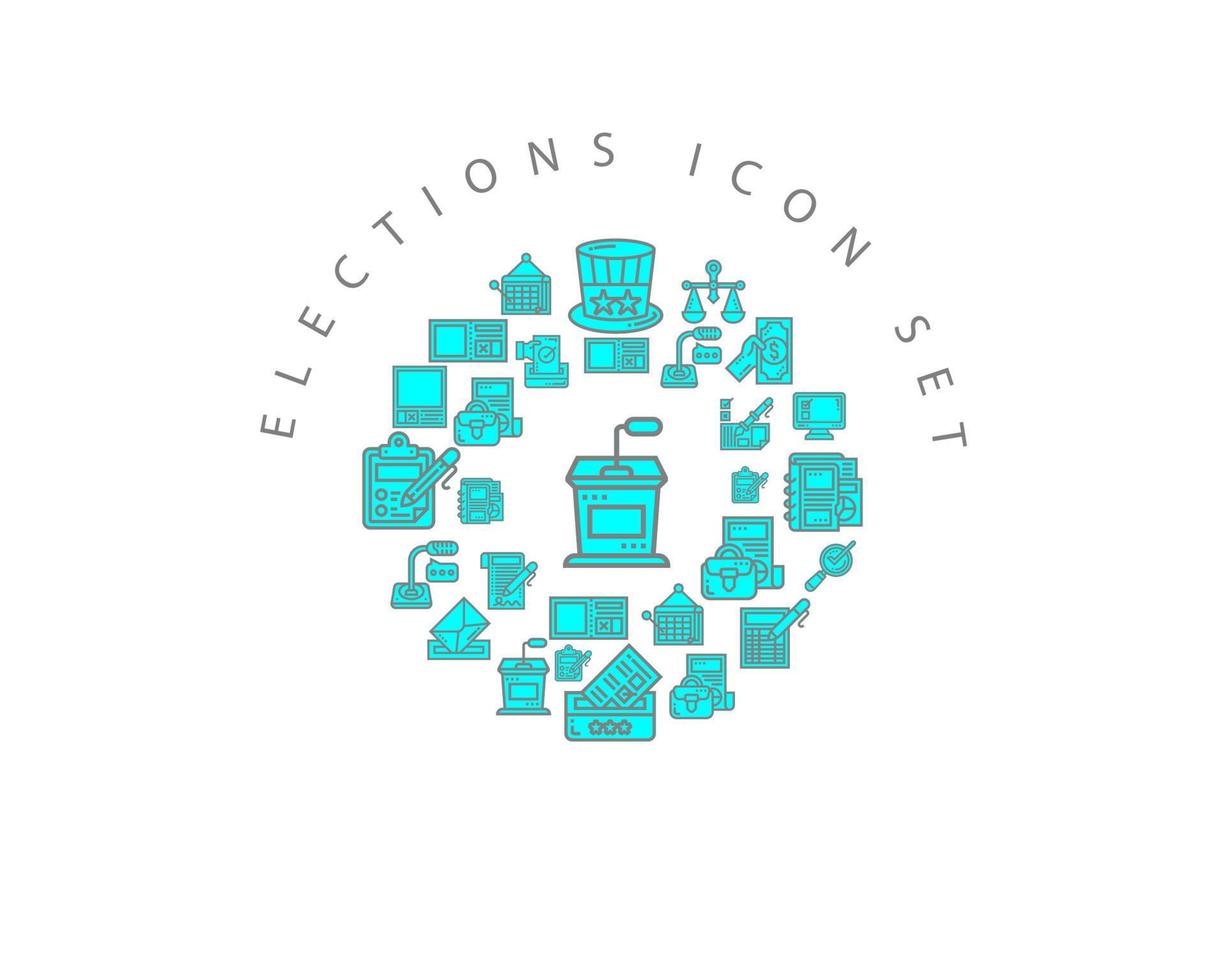 diseño de conjunto de iconos de elecciones sobre fondo blanco. vector