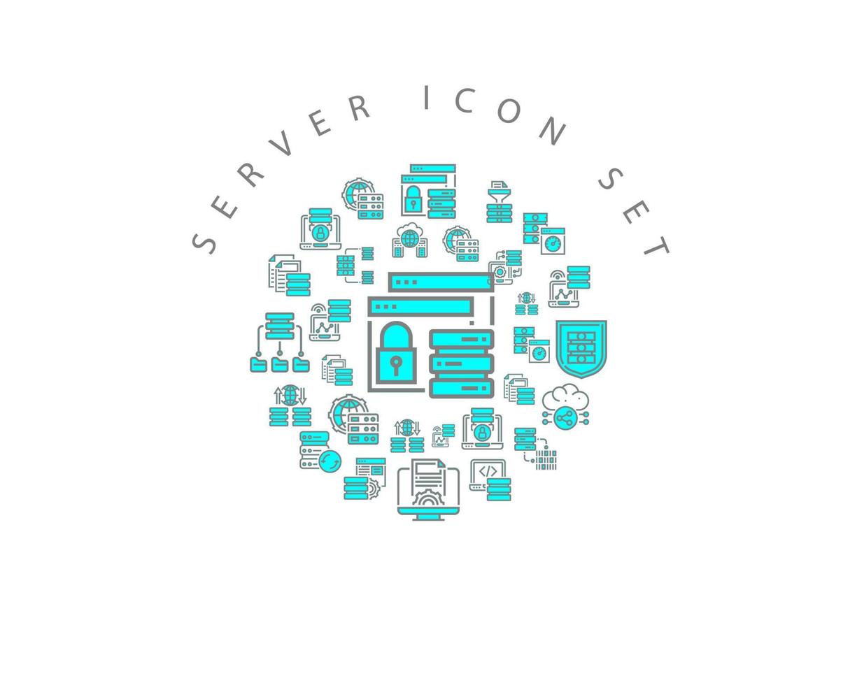 Server icon set design on white background vector