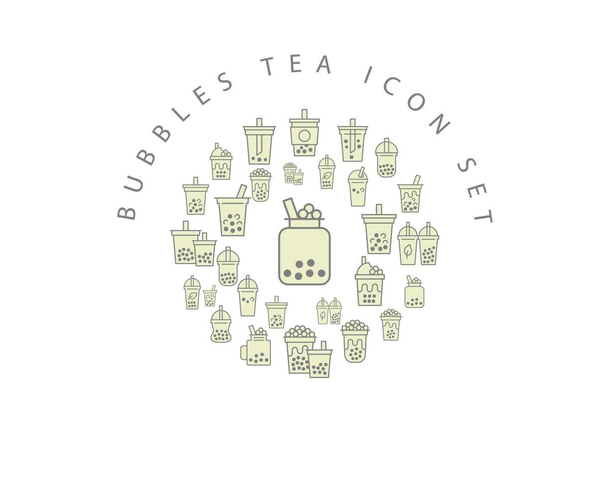 Bubbles icon set design on white background. vector