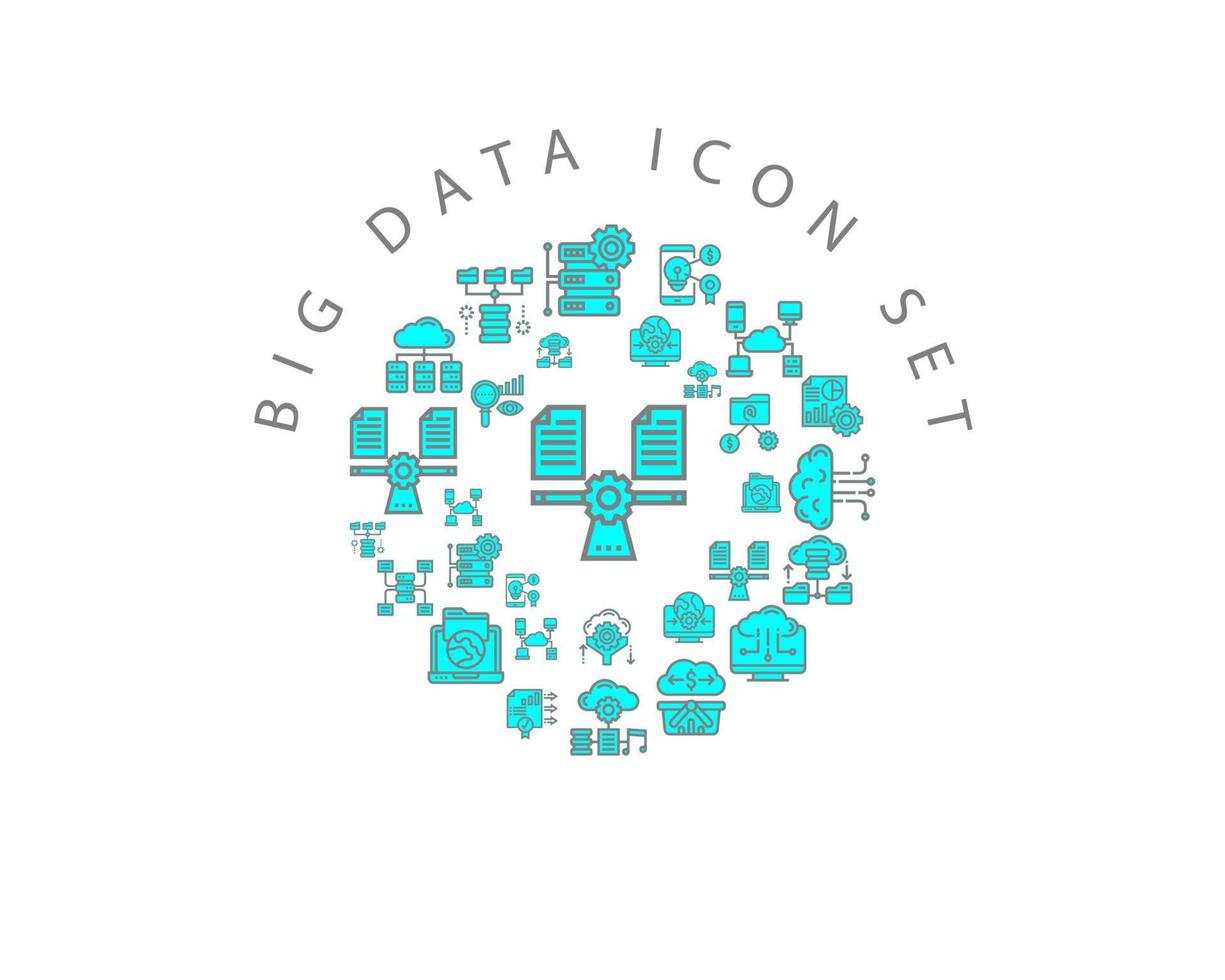 Big data icon set design on white background vector