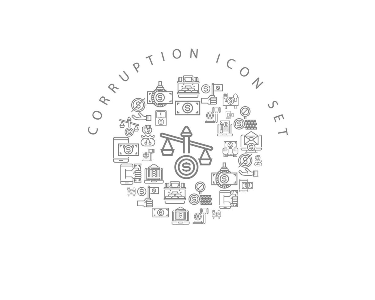 Corruption icon set design on white background vector