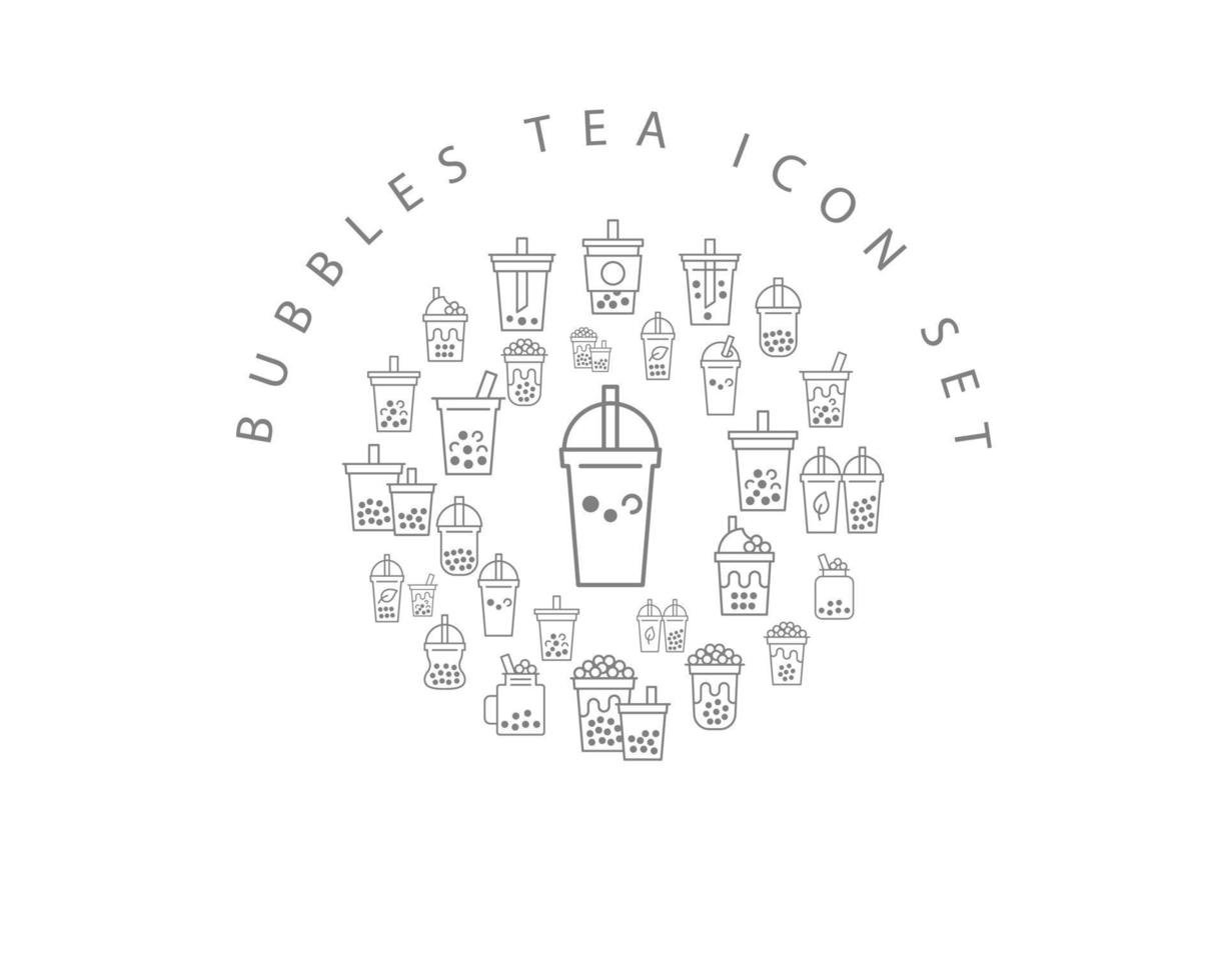 Bubbles icon set design on white background. vector