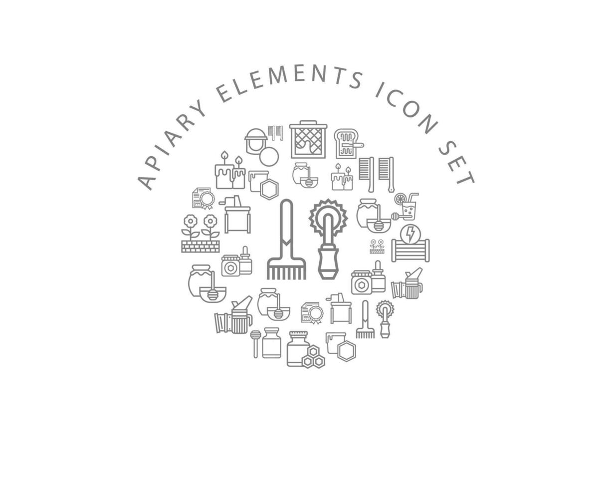 Apiary elements icon set design on white background vector