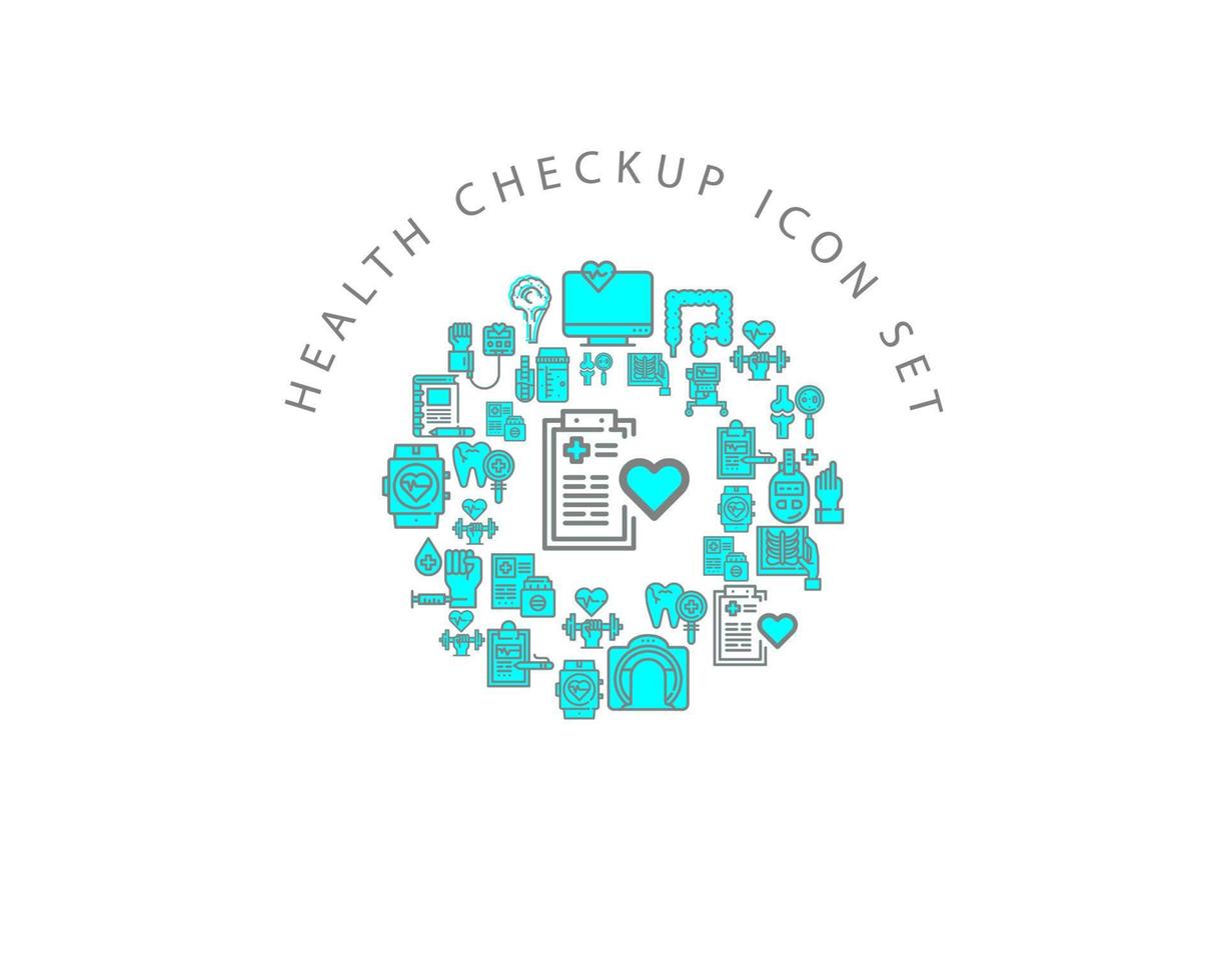 health checkup icon set design on white background vector