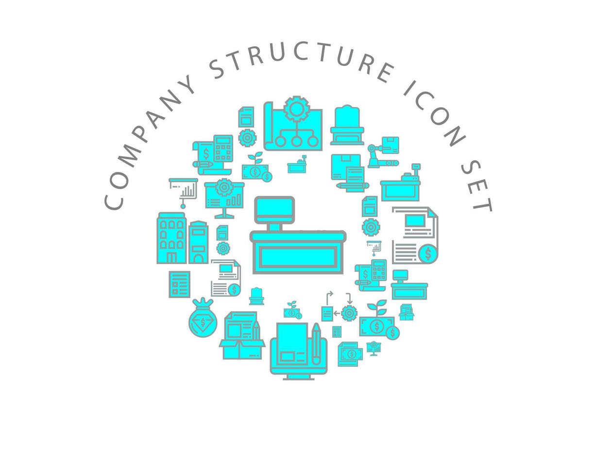 Computer structure icon set design on white background. vector