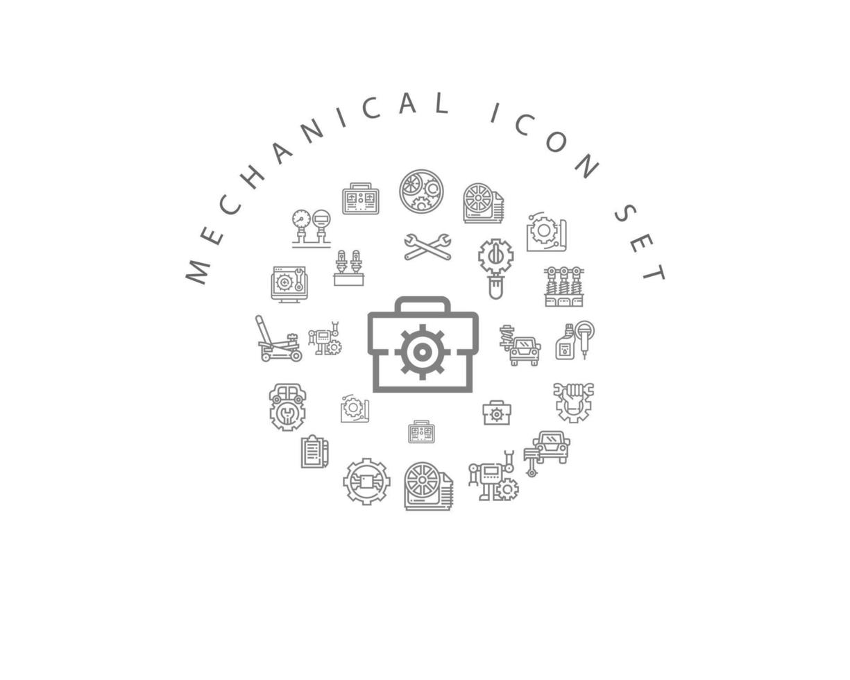 Mechanical icon set design on white background. vector