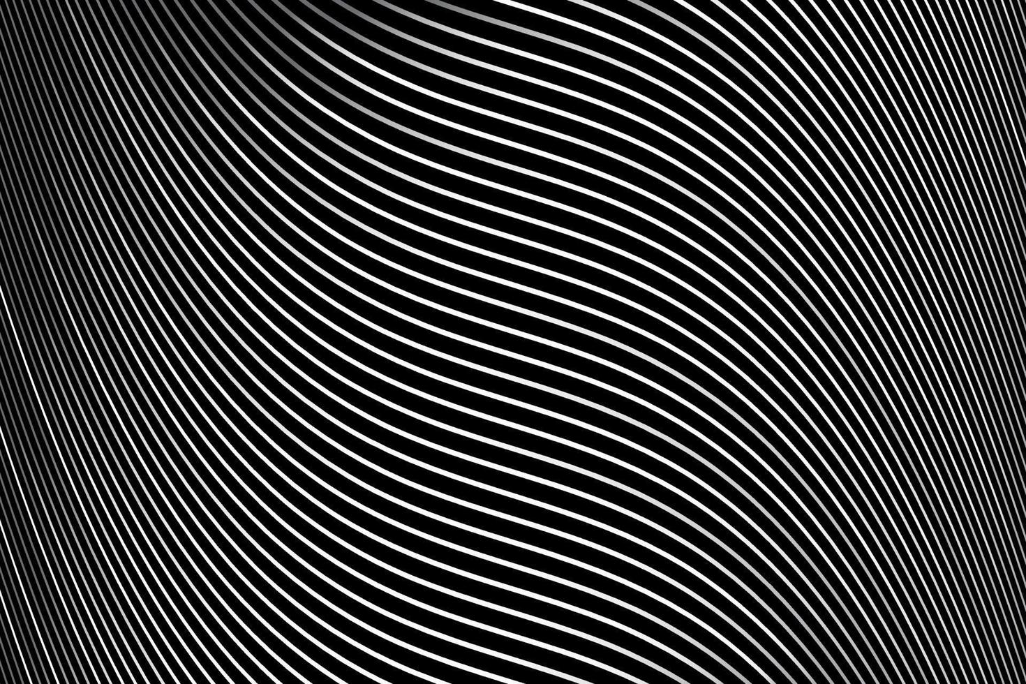 Abstract warped Diagonal Striped Background. Vector curved twisted slanting, waved lines texture.
