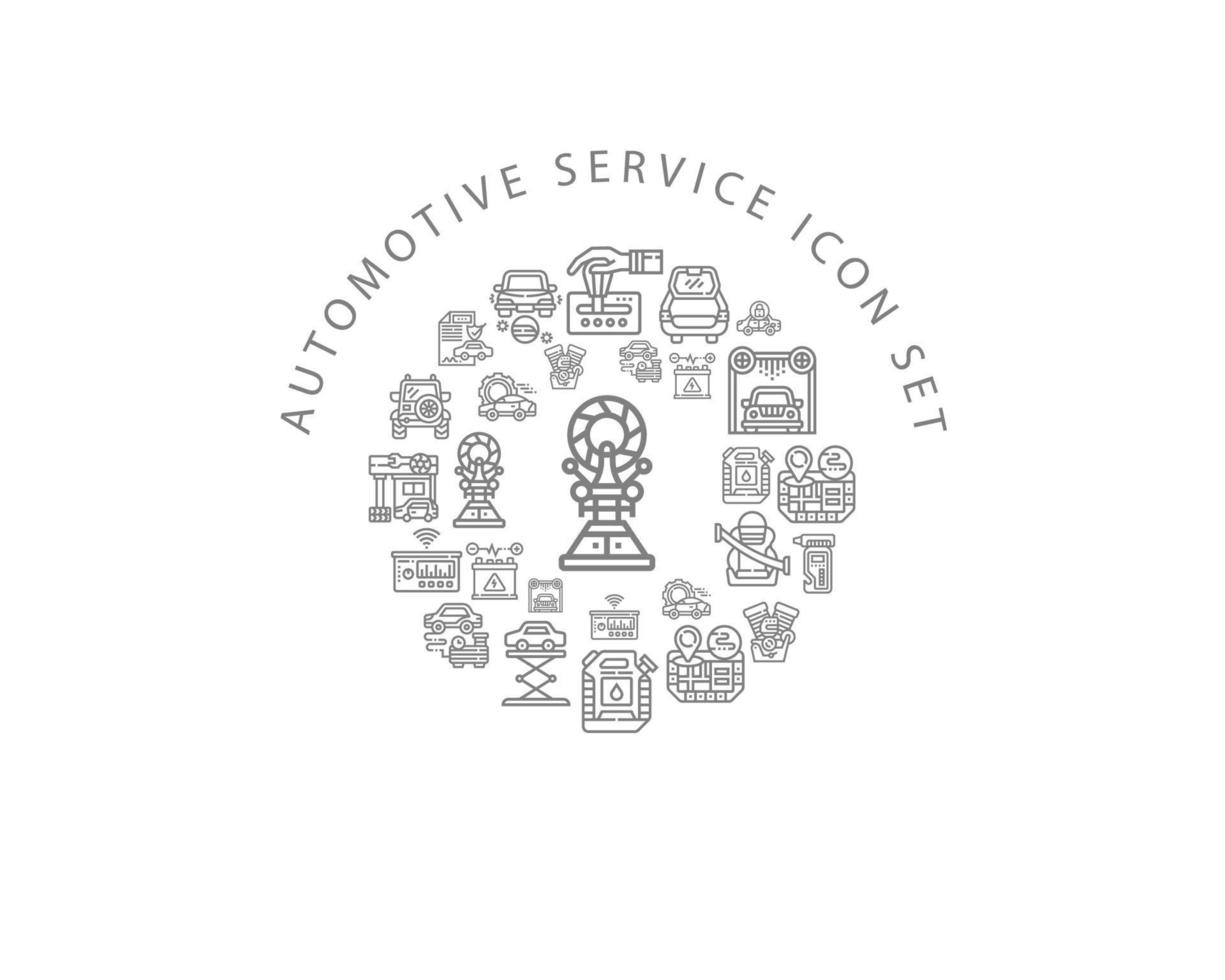 Automotive service icon set design on white background. vector