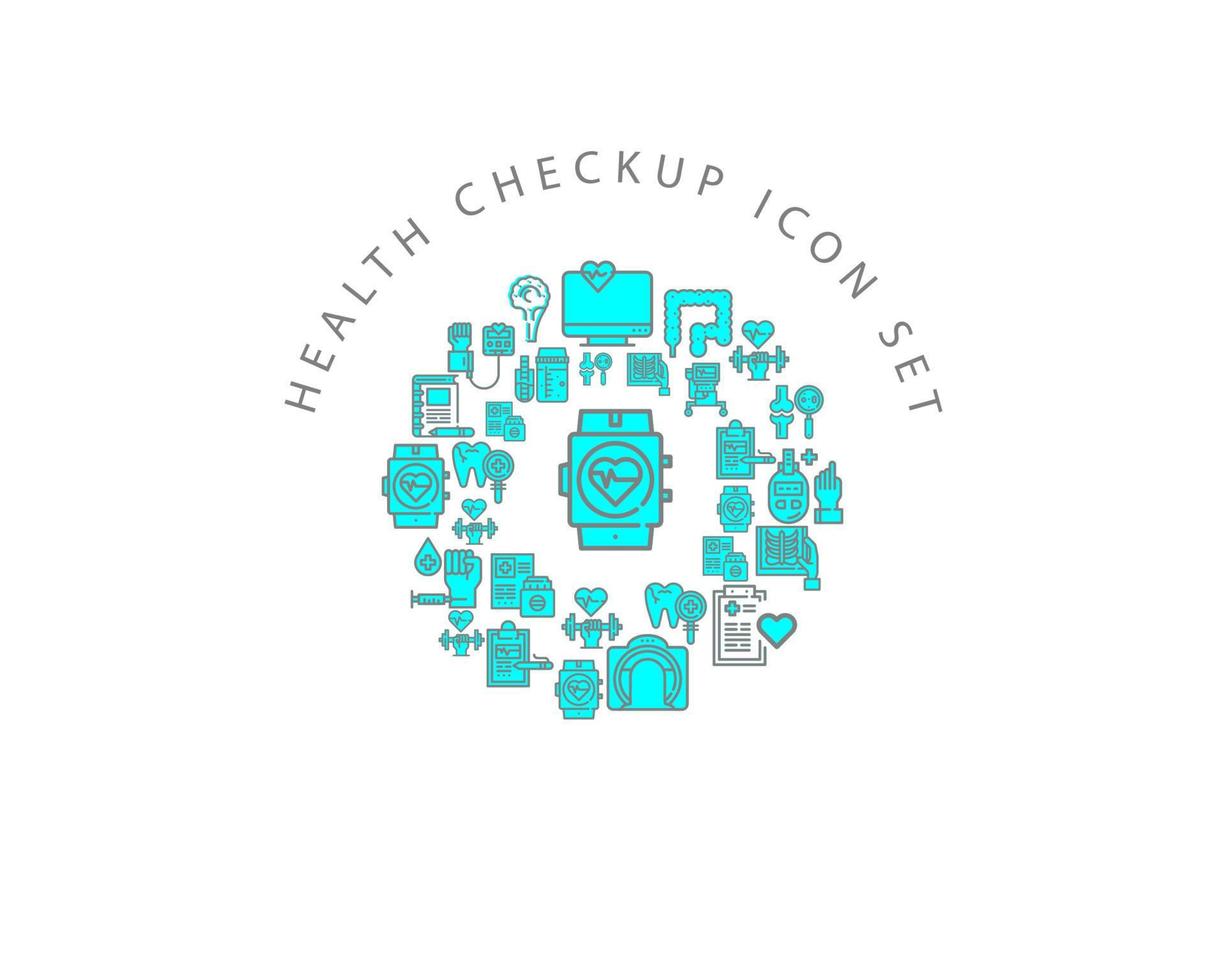 health checkup icon set design on white background vector