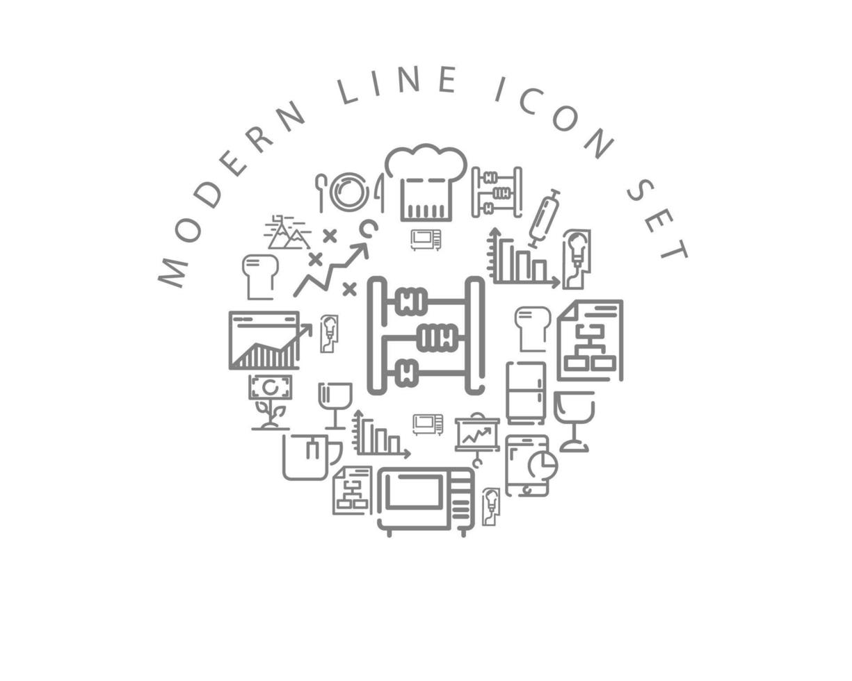 Modern line icon set design on white background icon set design on white background vector