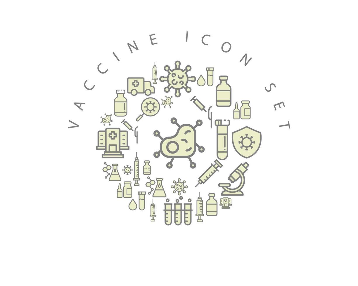 vaccine icon set design on white background vector