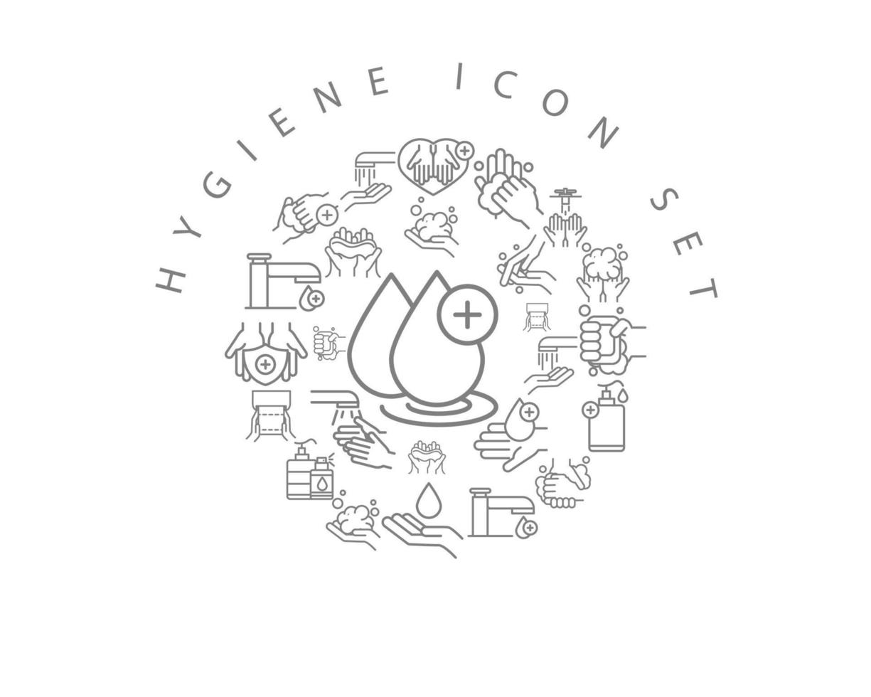 Hygiene icon set design on white background. vector