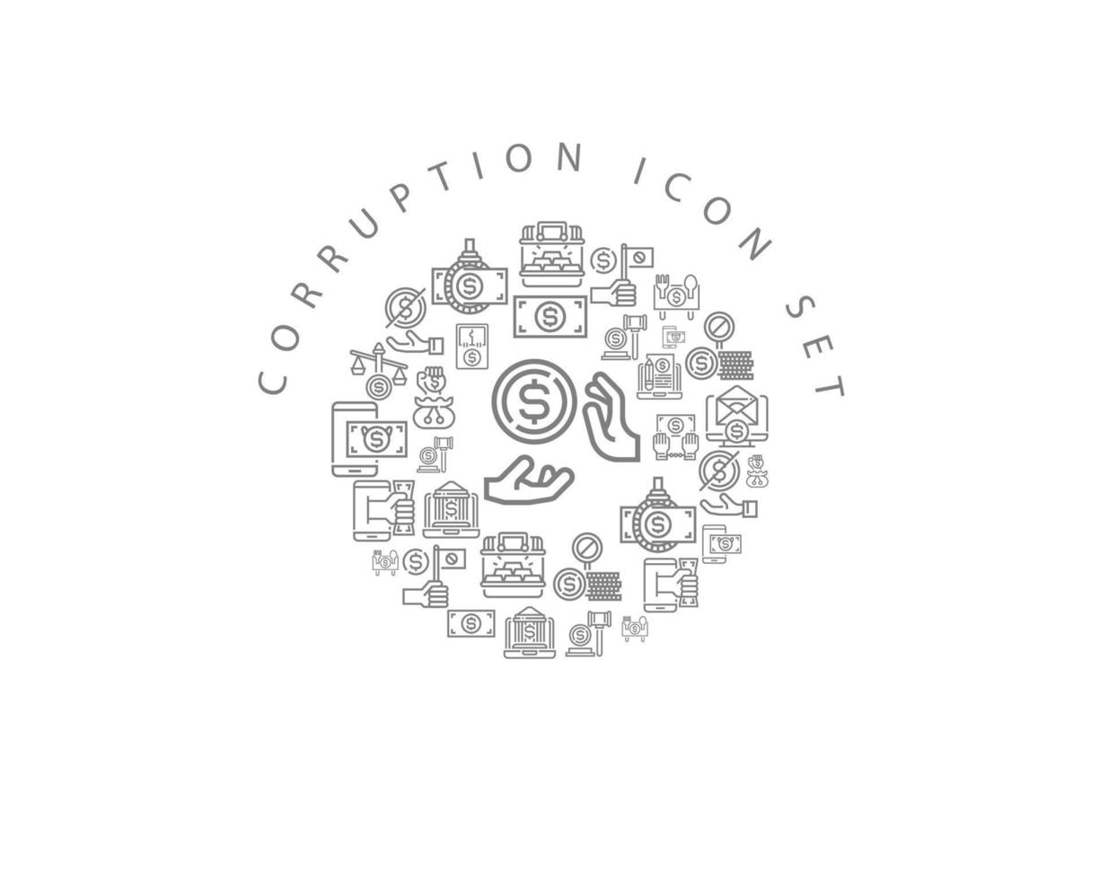 Corruption icon set design on white background vector