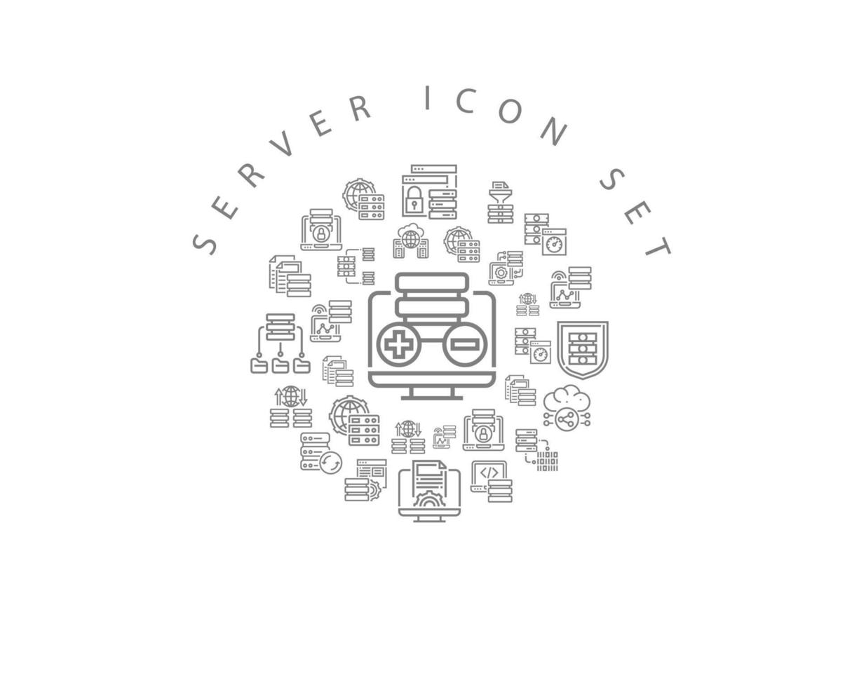 Server icon set design on white background vector