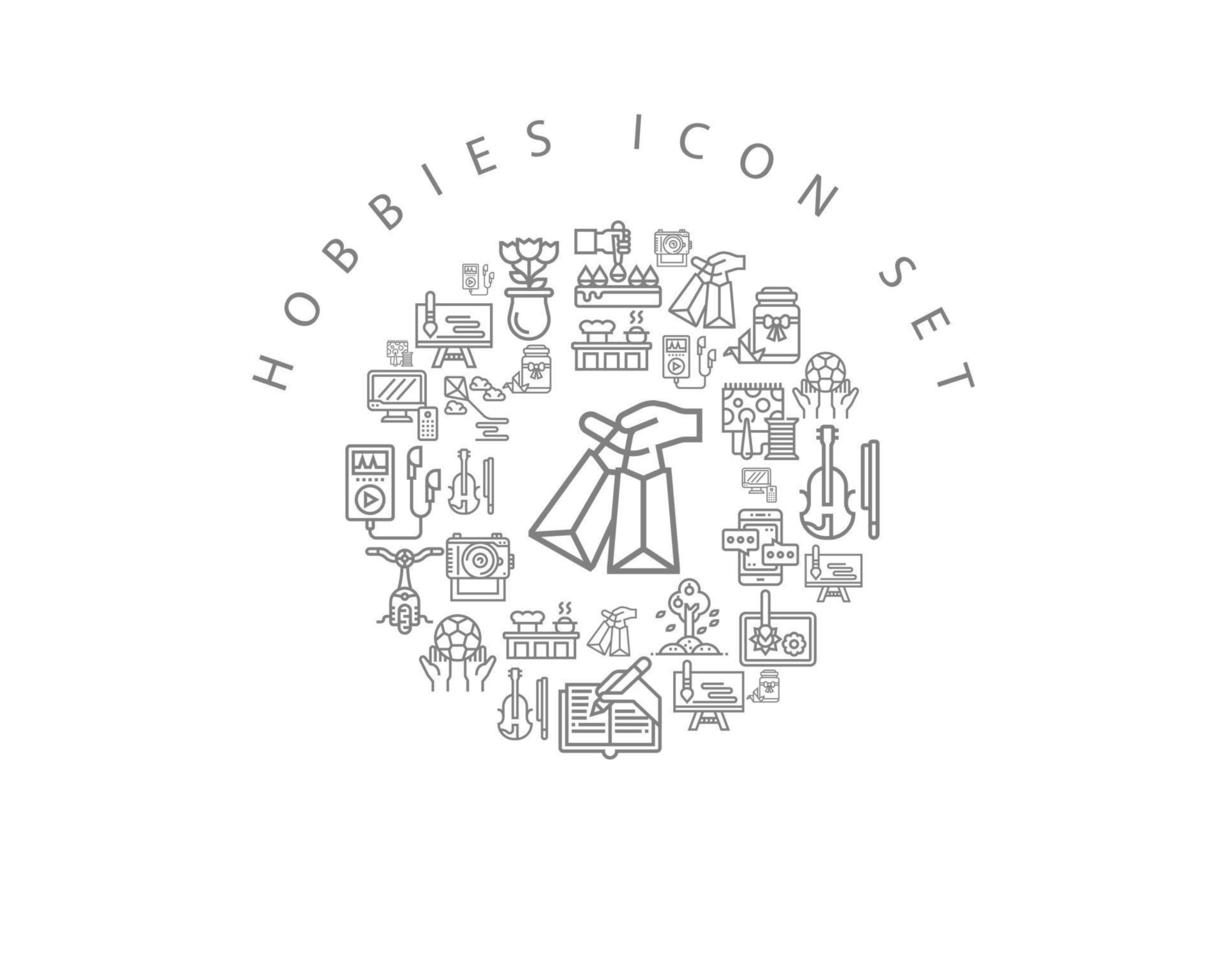 Hobbies icon set design on white background vector