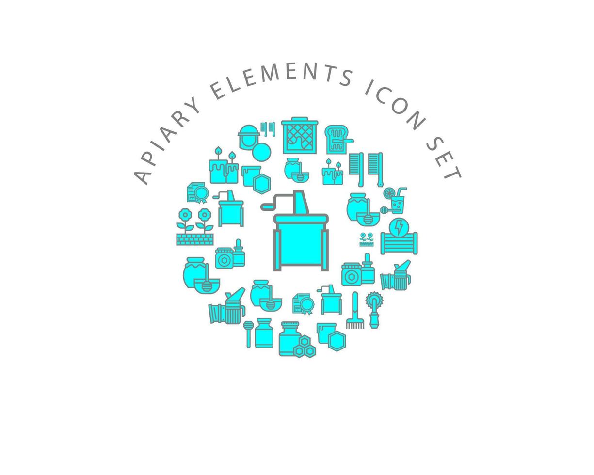 Apiary elements icon set design on white background vector