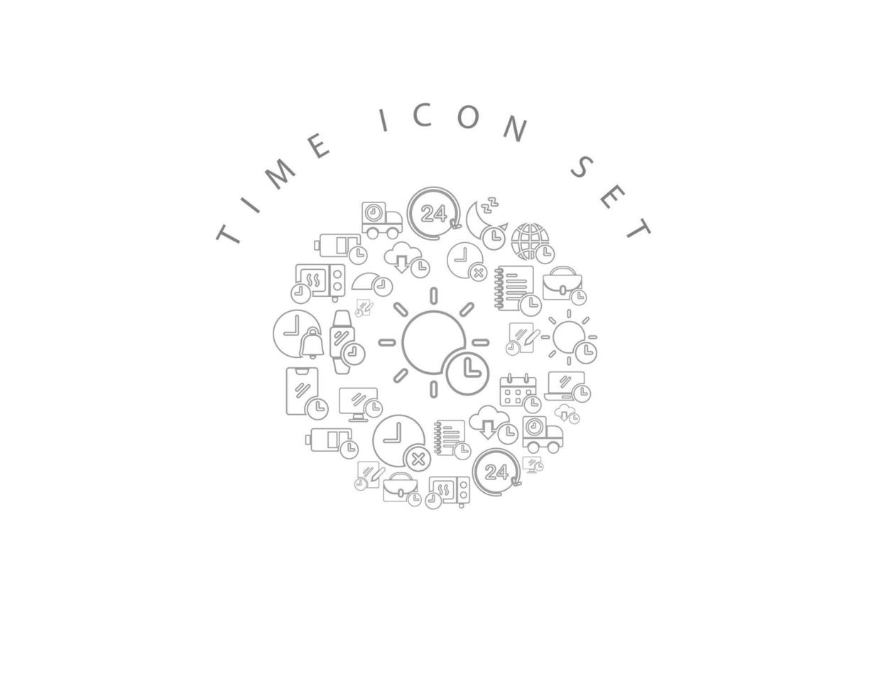 Time icon set design on white background. vector