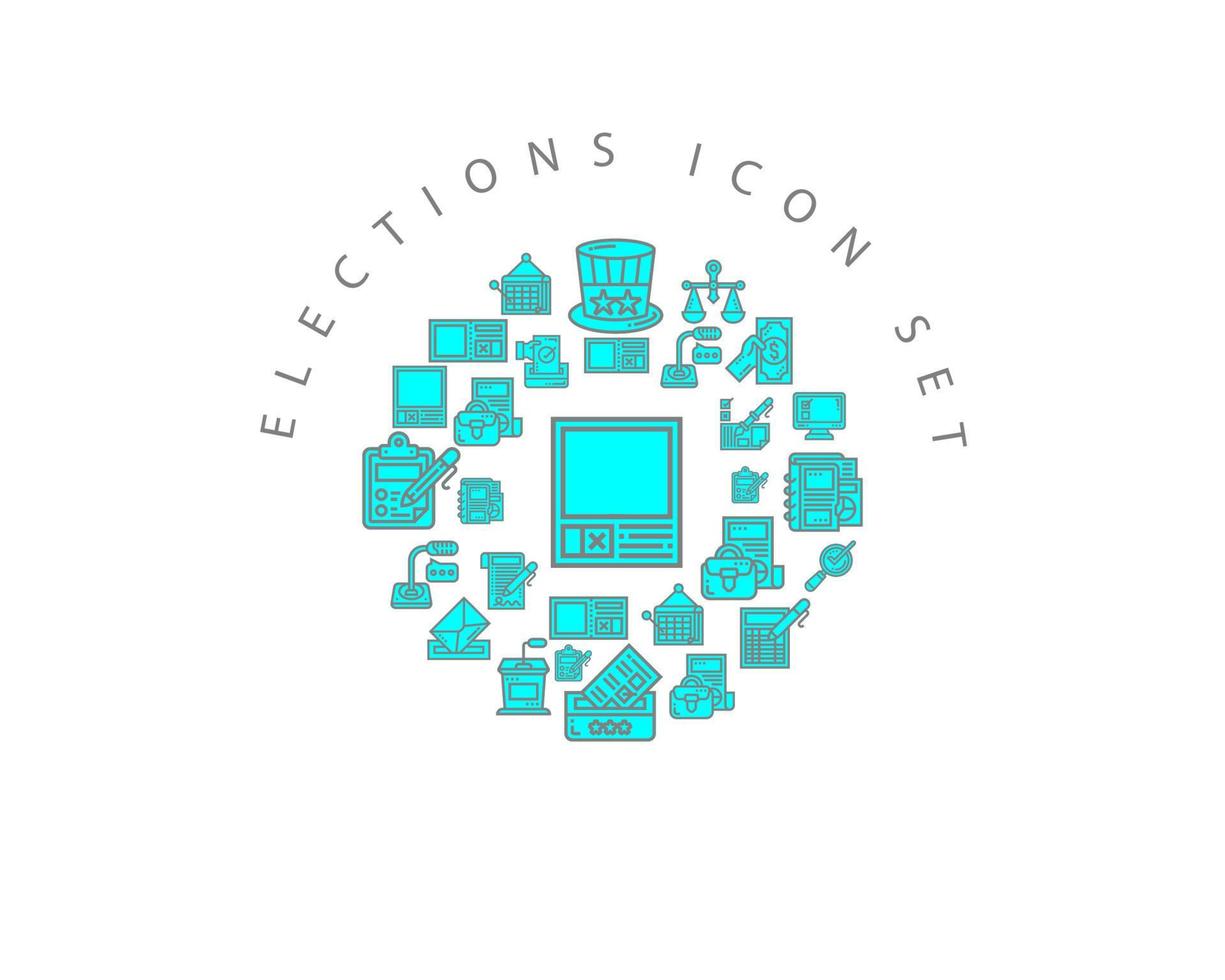 Elections icon set design on white background. vector