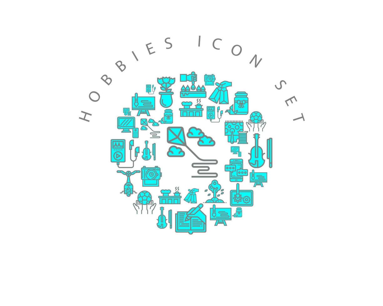 Hobbies icon set design on white background vector