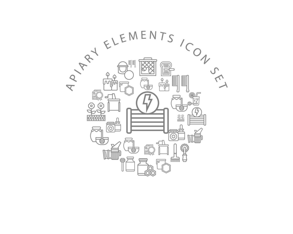 Apiary elements icon set design on white background vector